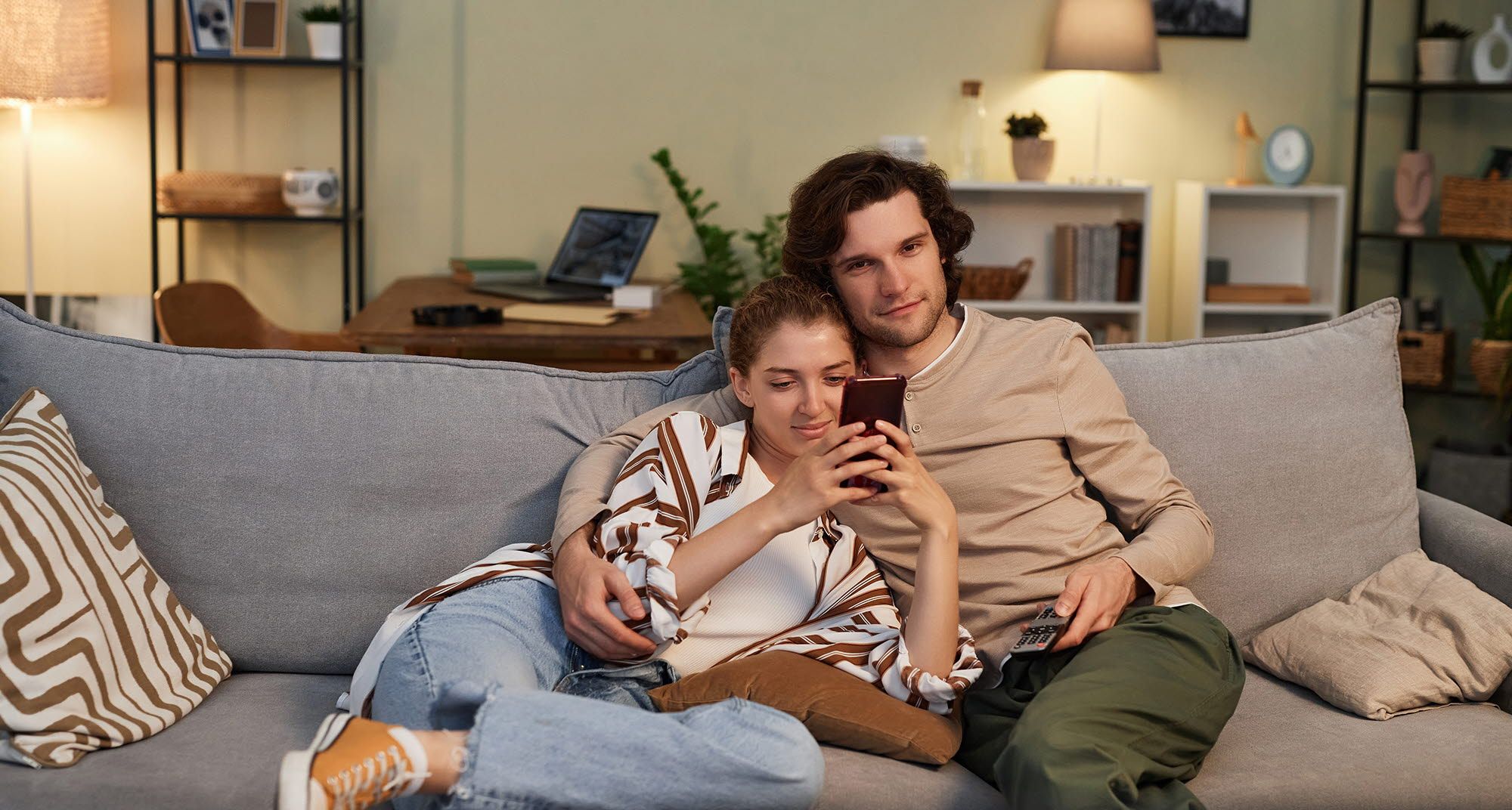 Couple watching TV