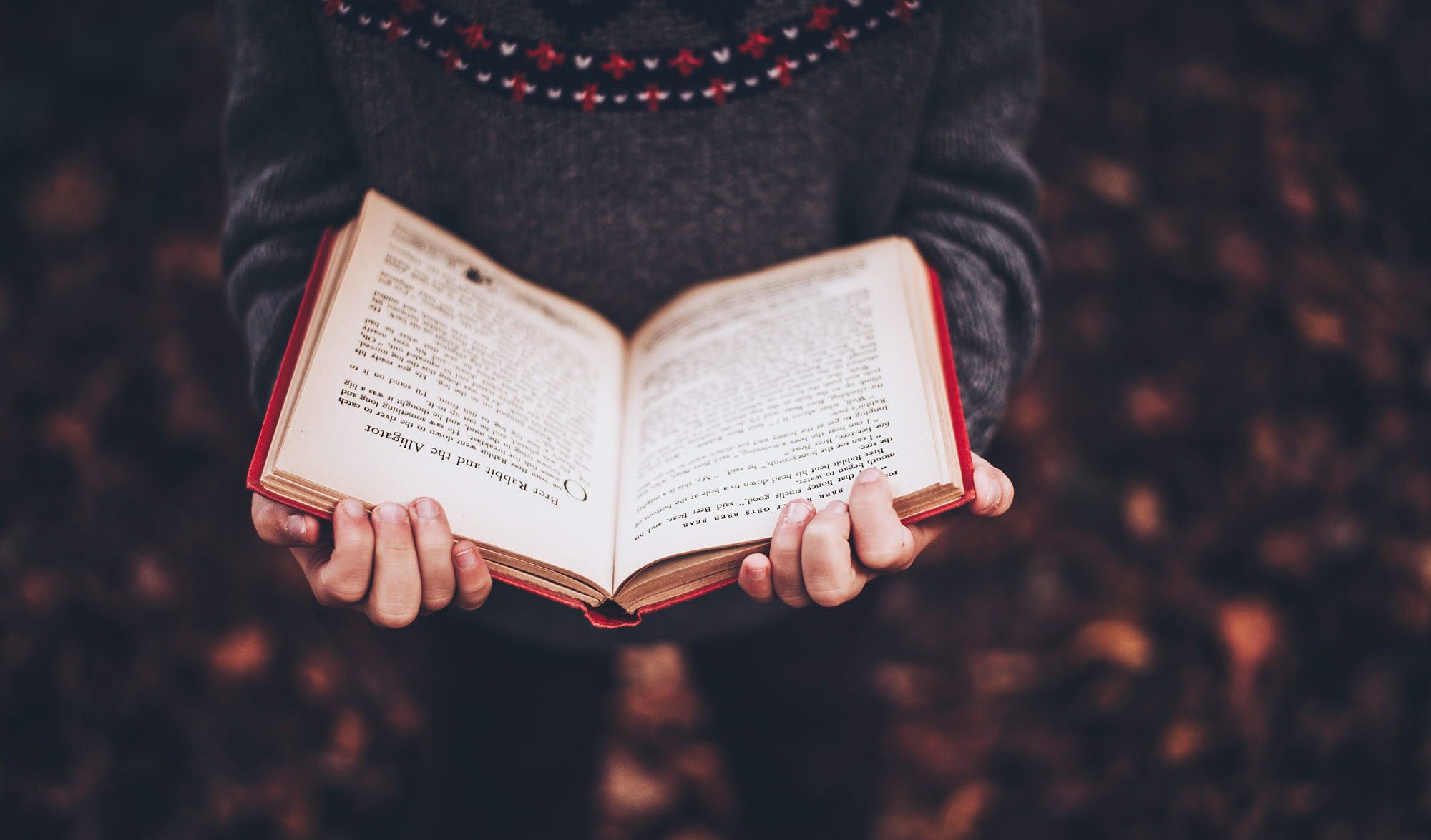 Child reading a book