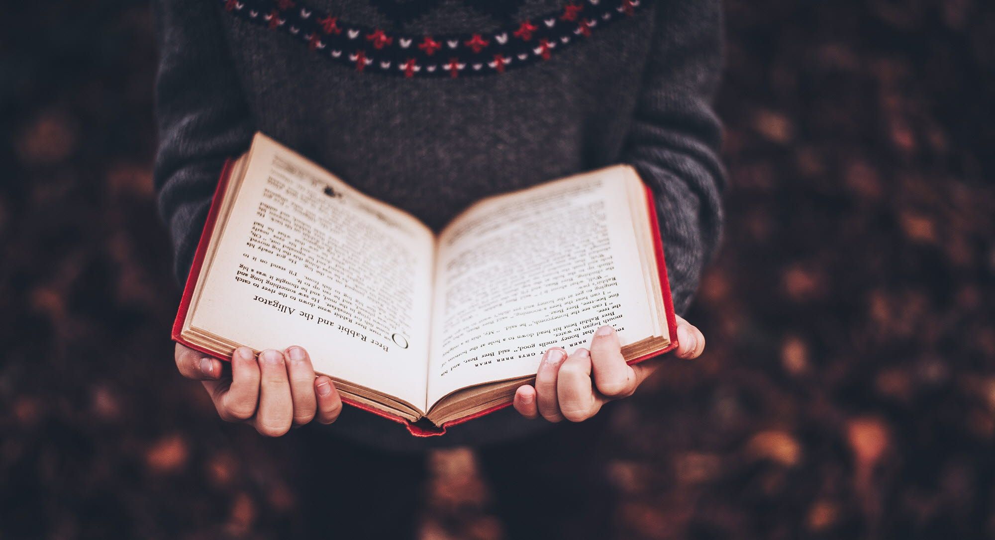 Child reading a book