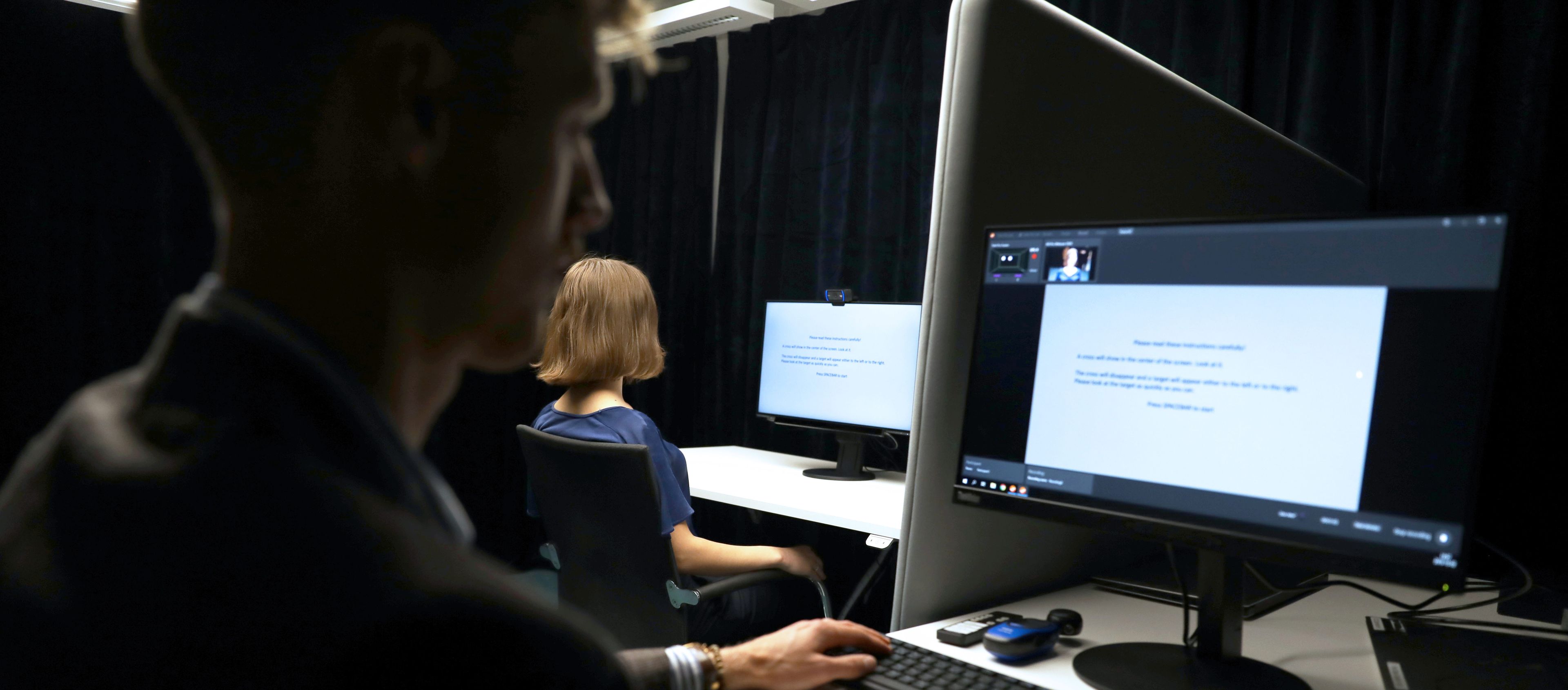 Person in a lab using Fusion eye tracker