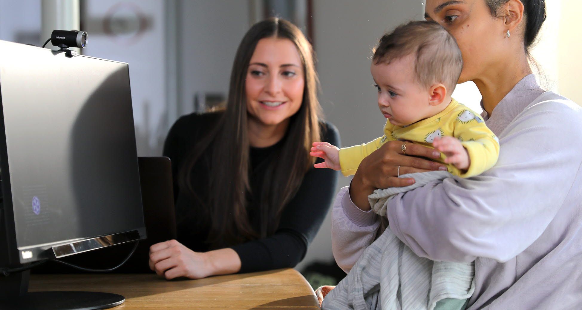 fusion eye tracker testing on a baby