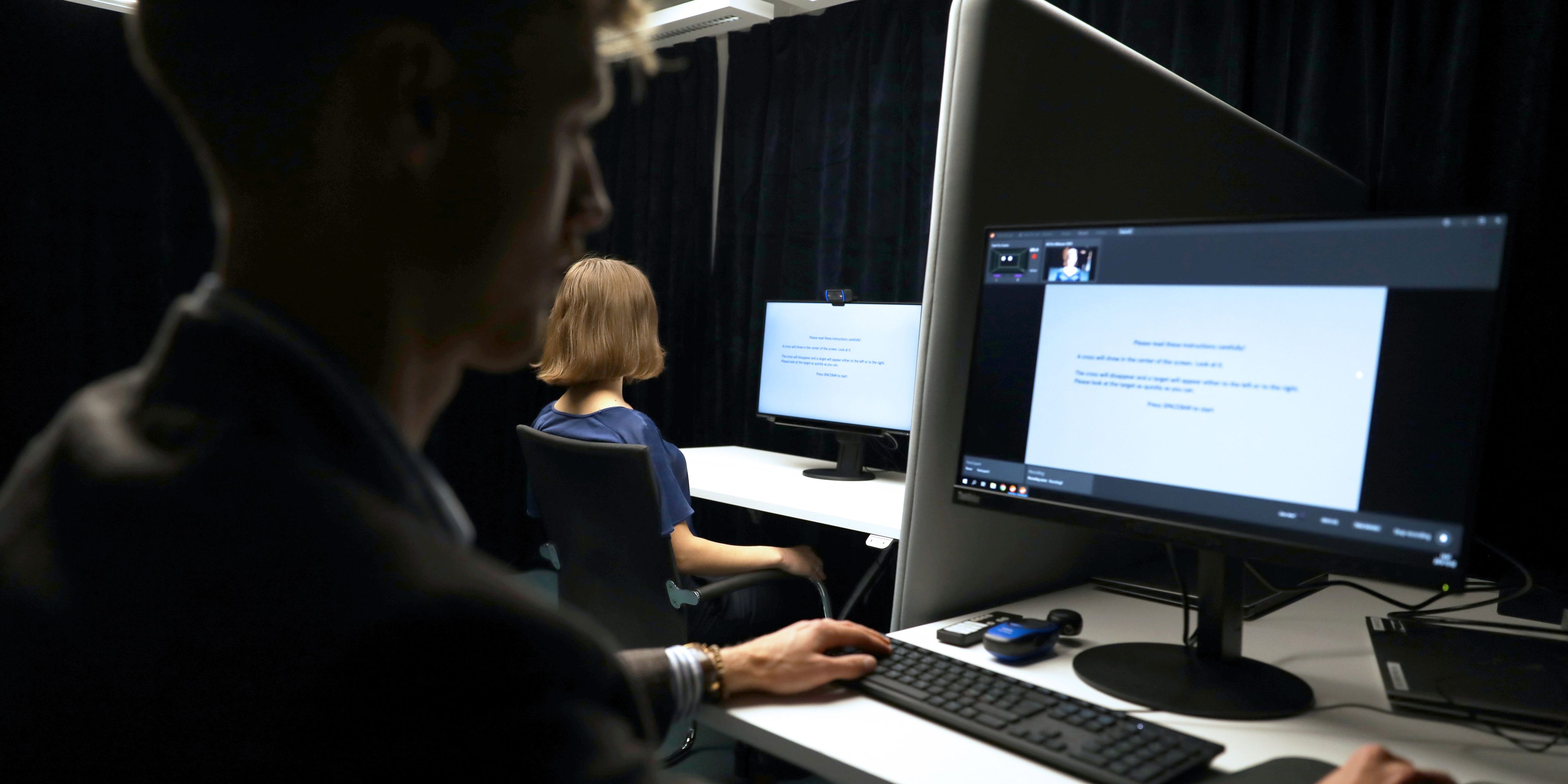 Person in a lab using Fusion eye tracker