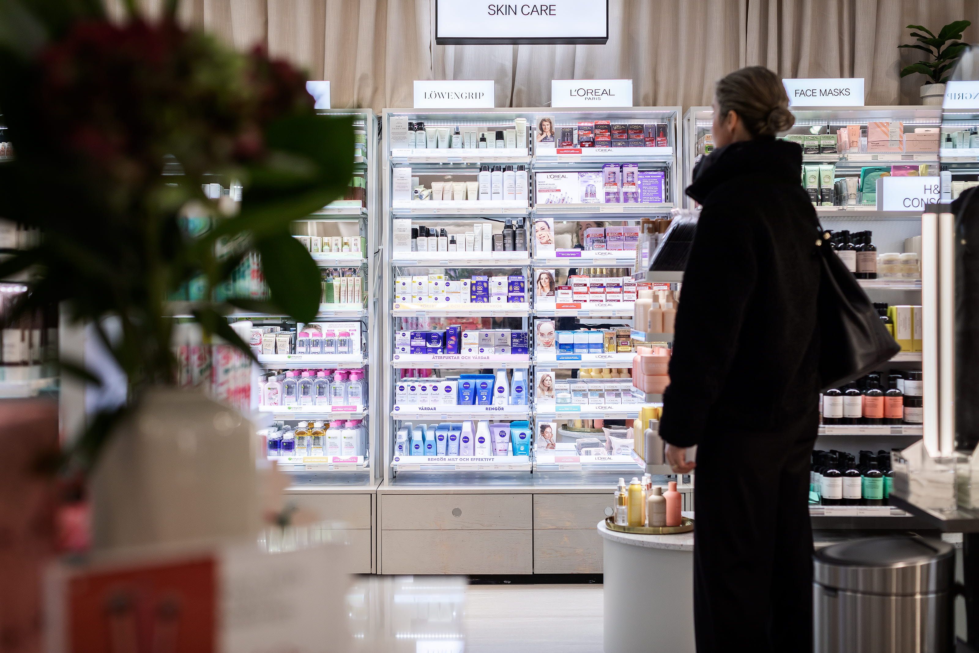 Woman in a store looking at products