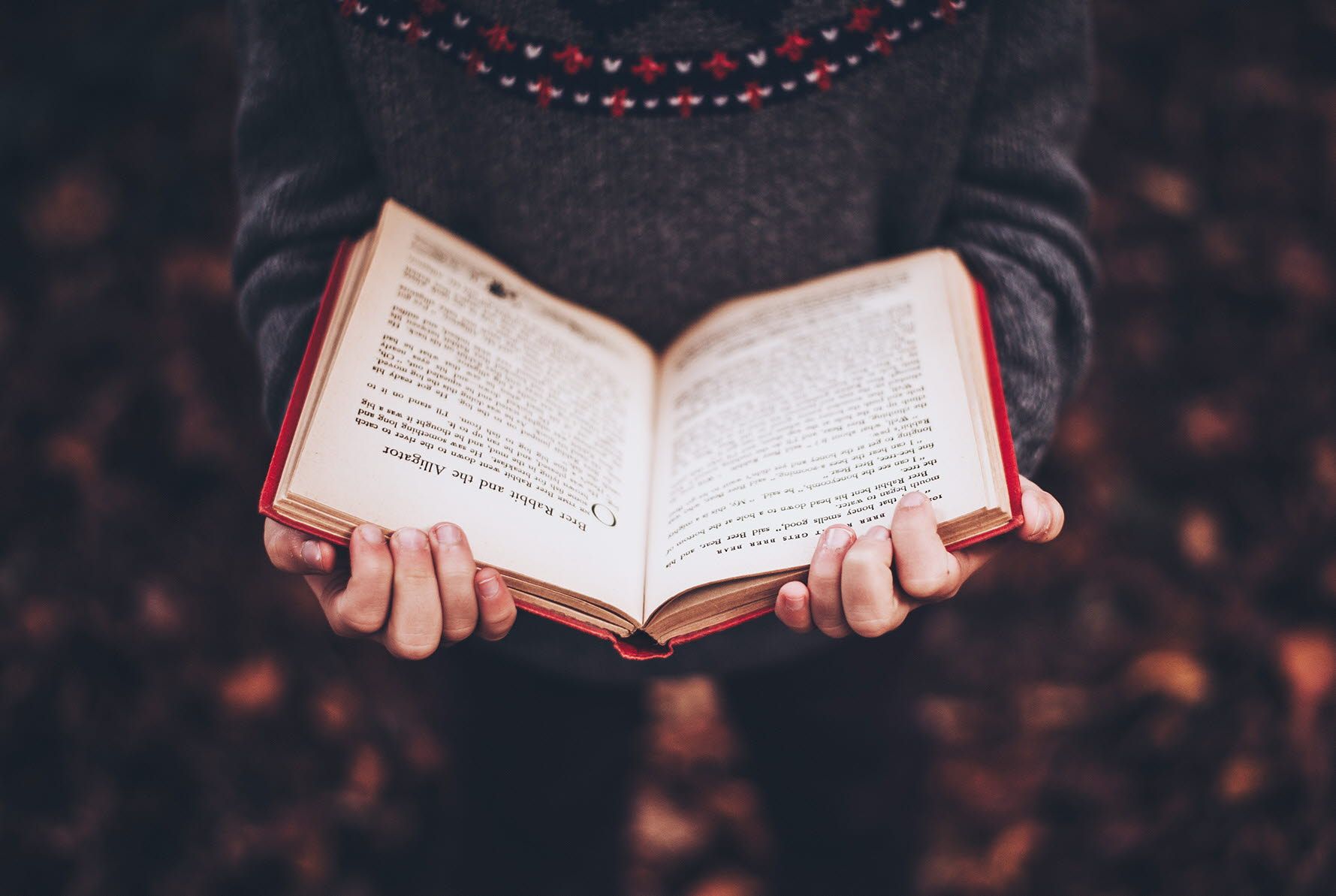 Child reading a book