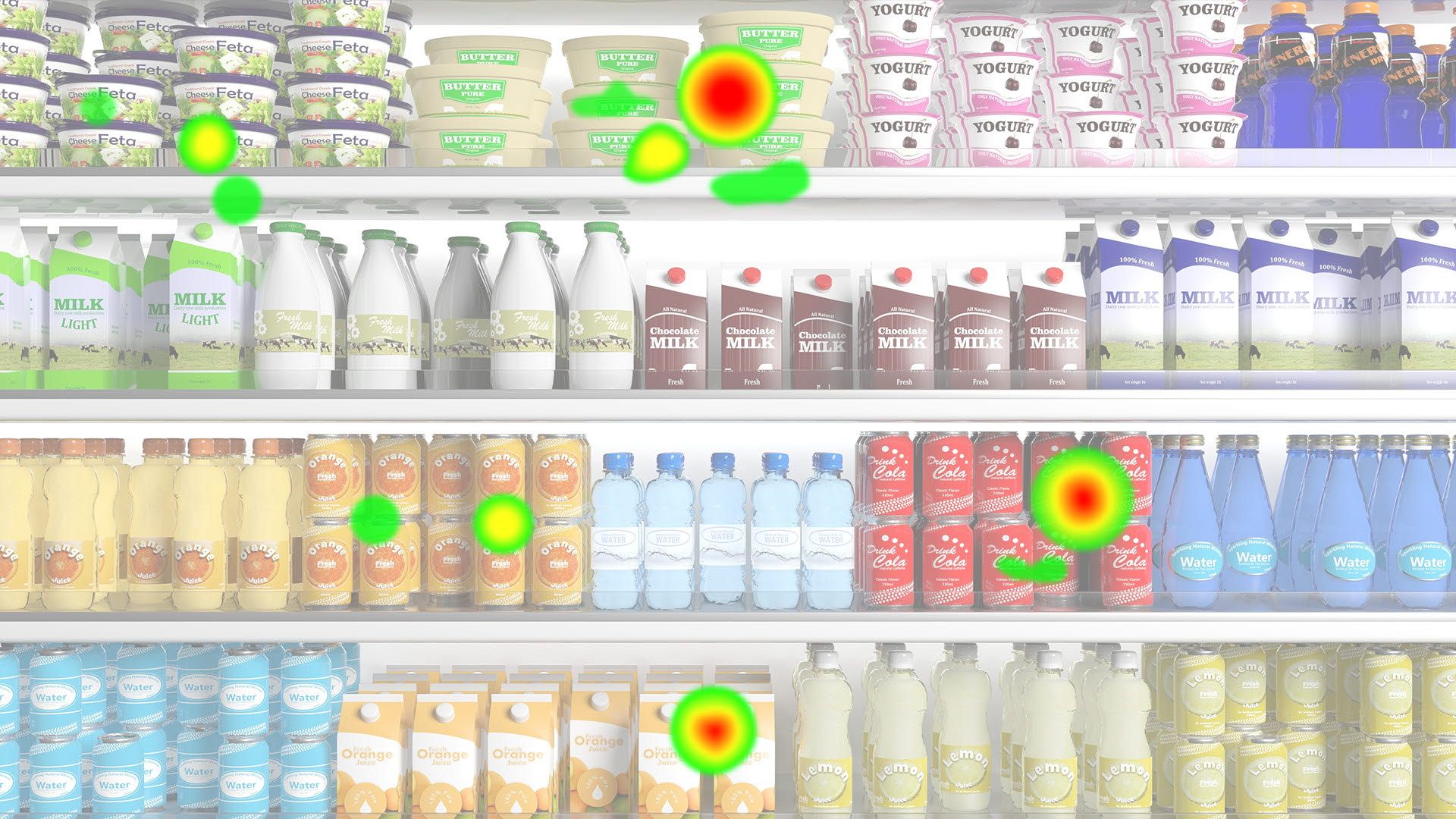 Heatmap on shopper shelf