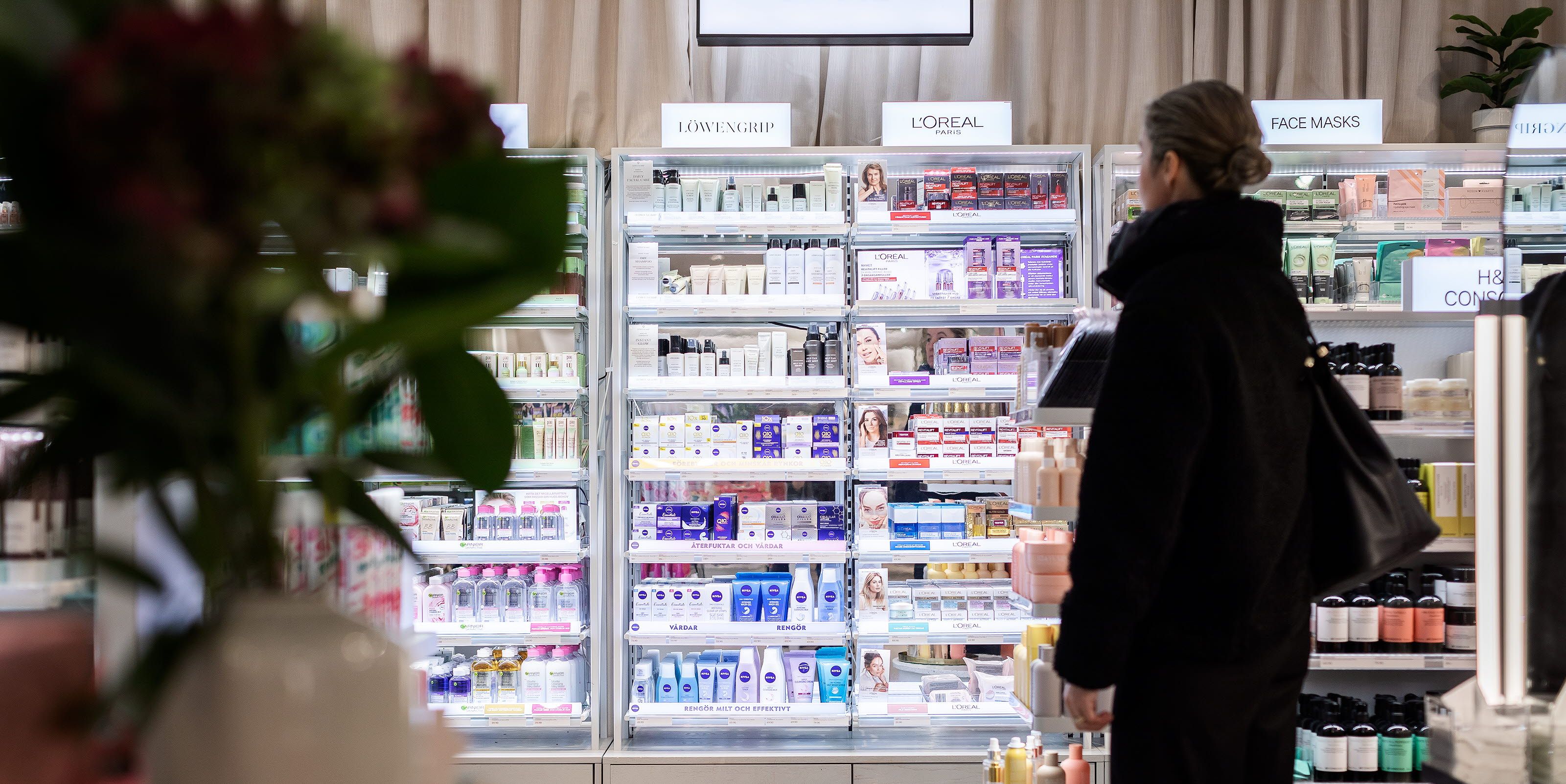 Woman in a store looking at products