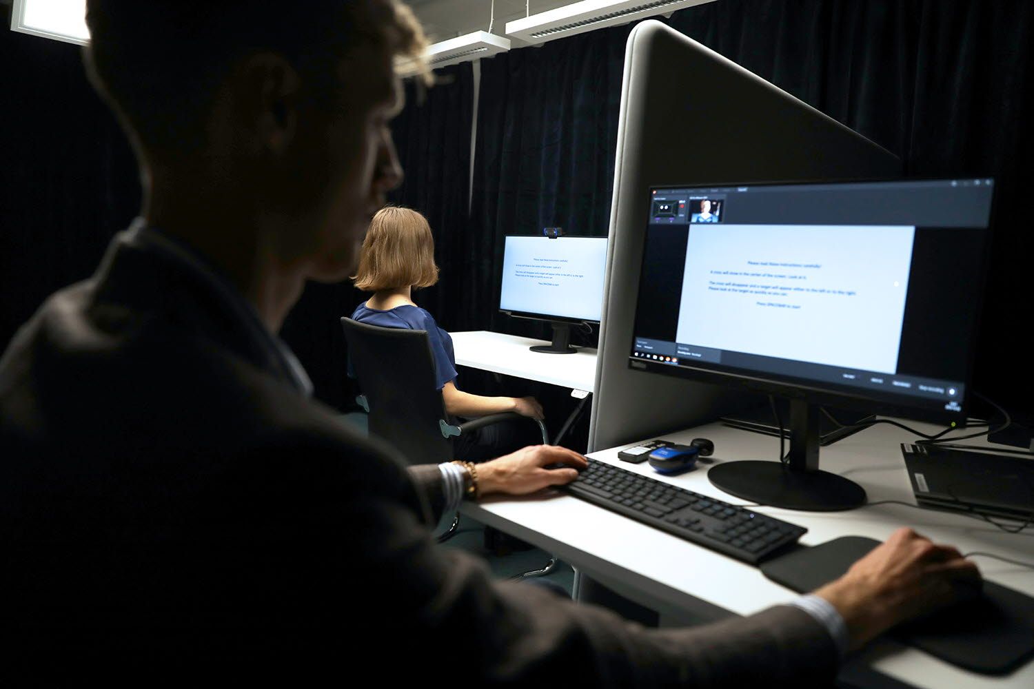 testing in a lab setting with an eye tracker