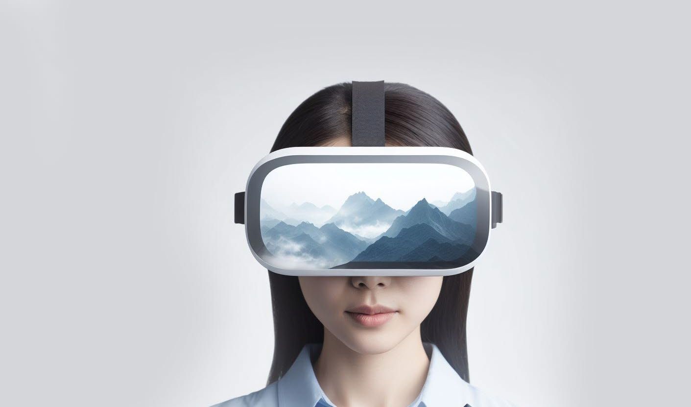 Woman with a VR headset