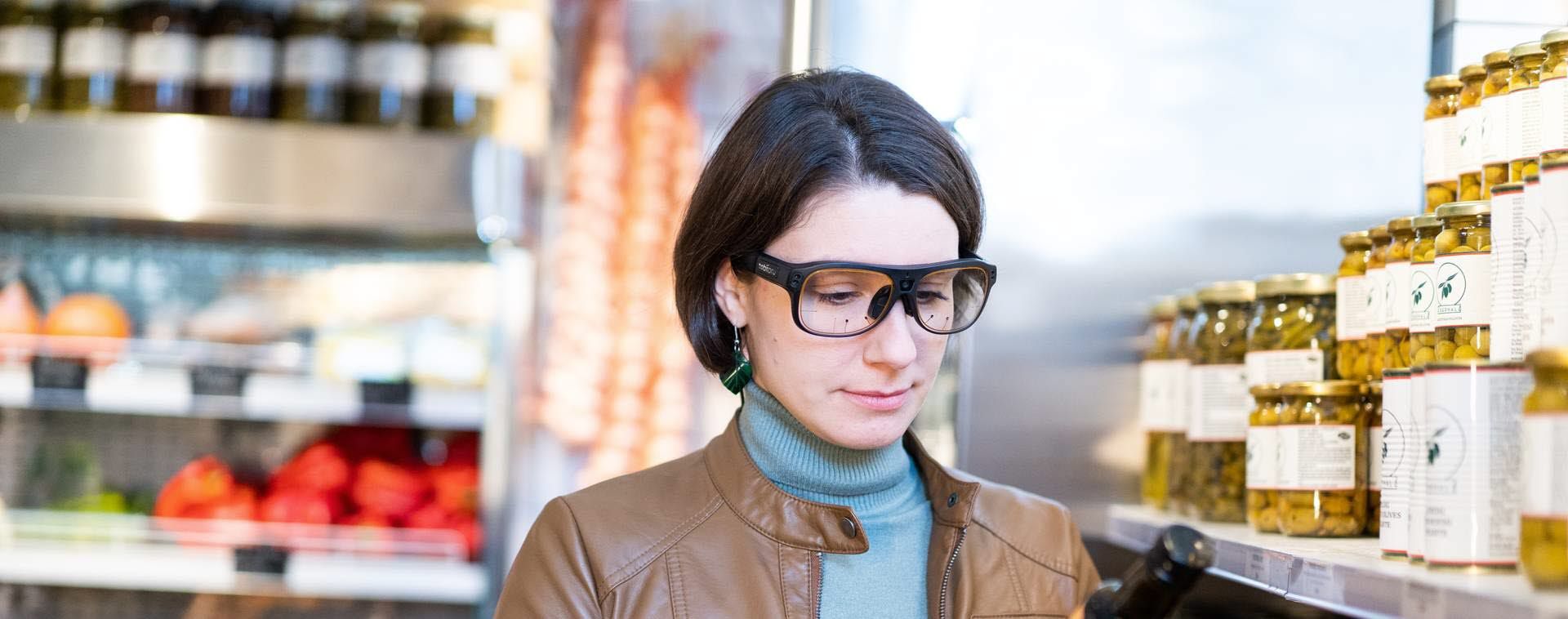 Shopping in a store wearing Tobii Pro Glasses 3