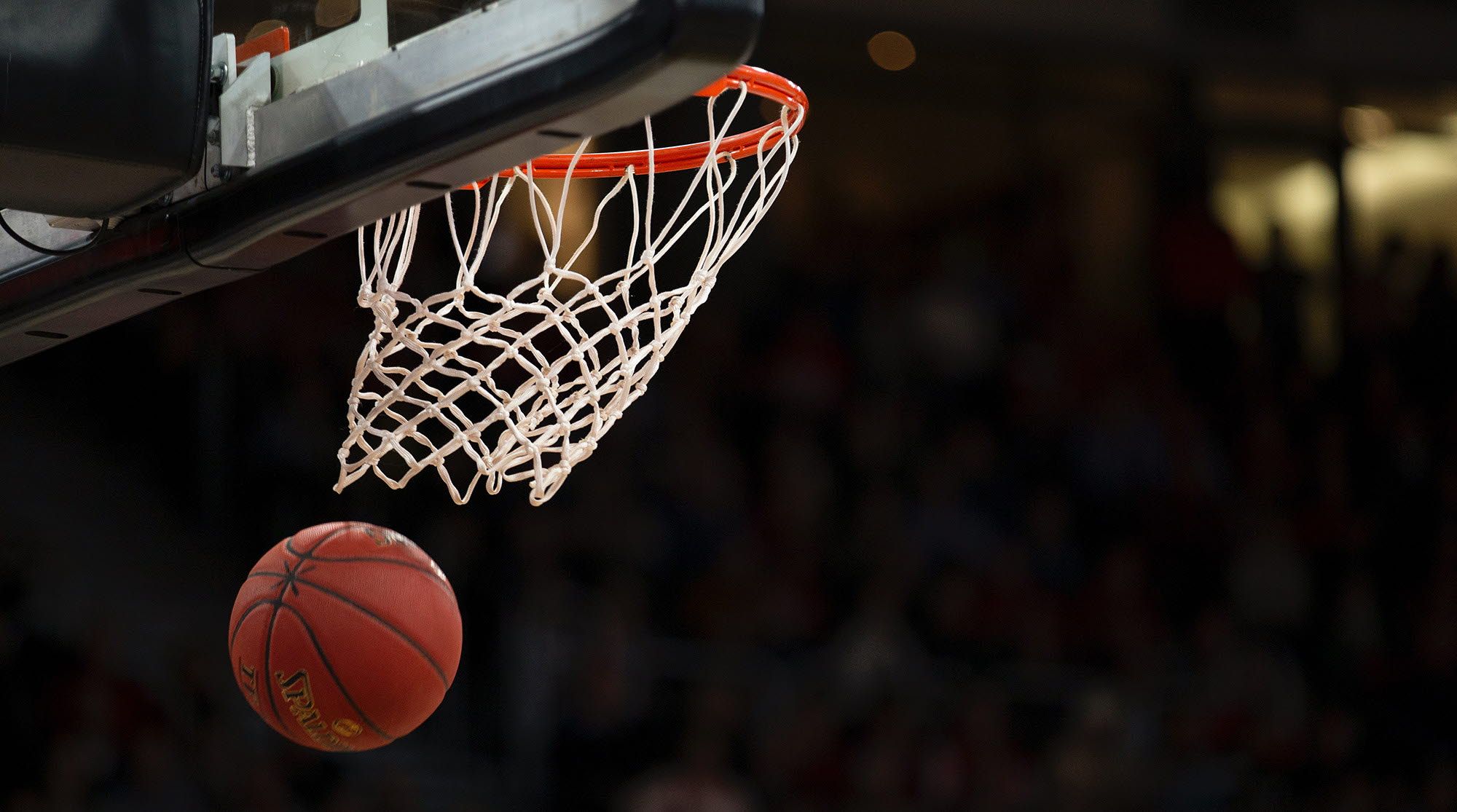 Basketball going through the hoop