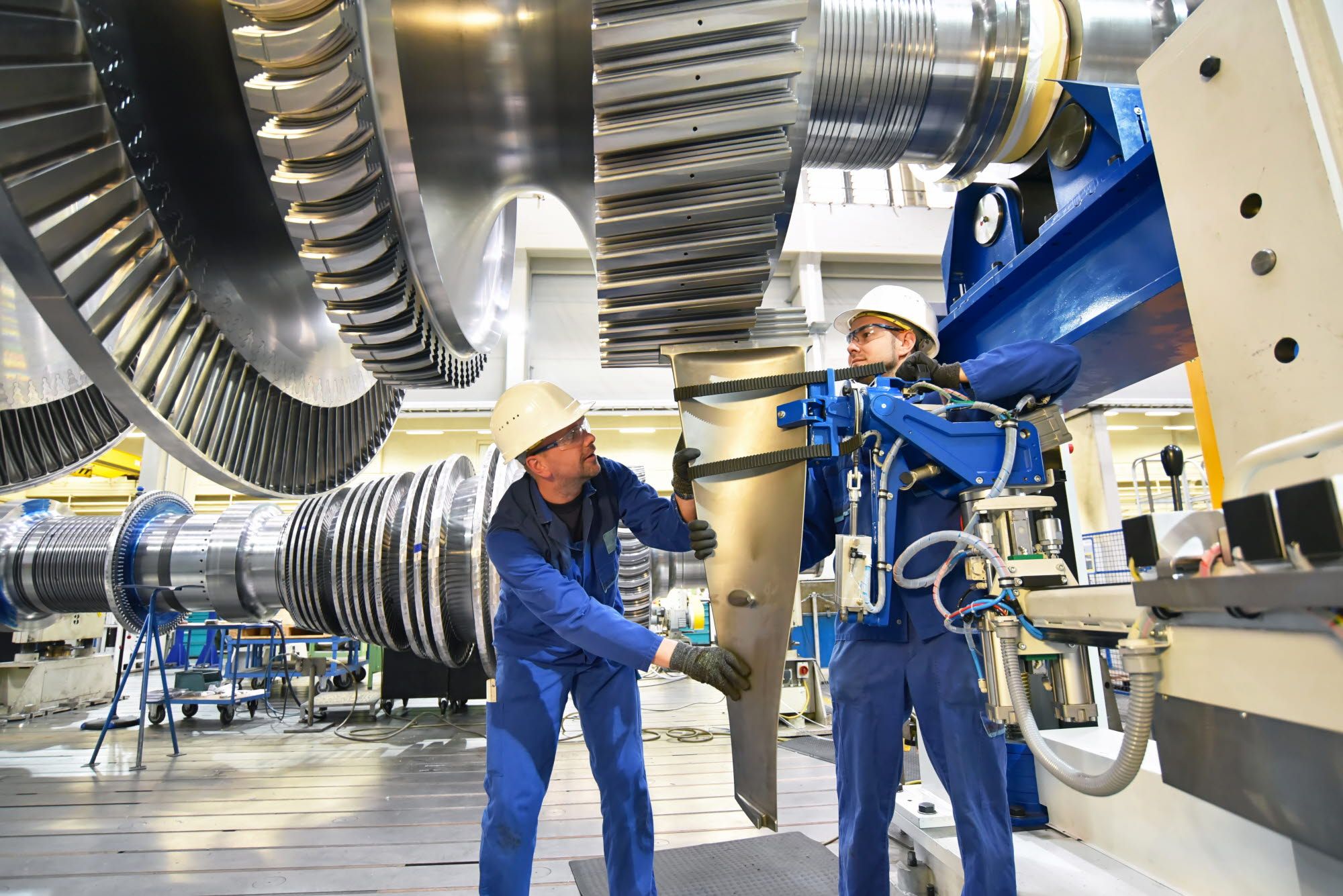 Workers in industrial warehouse