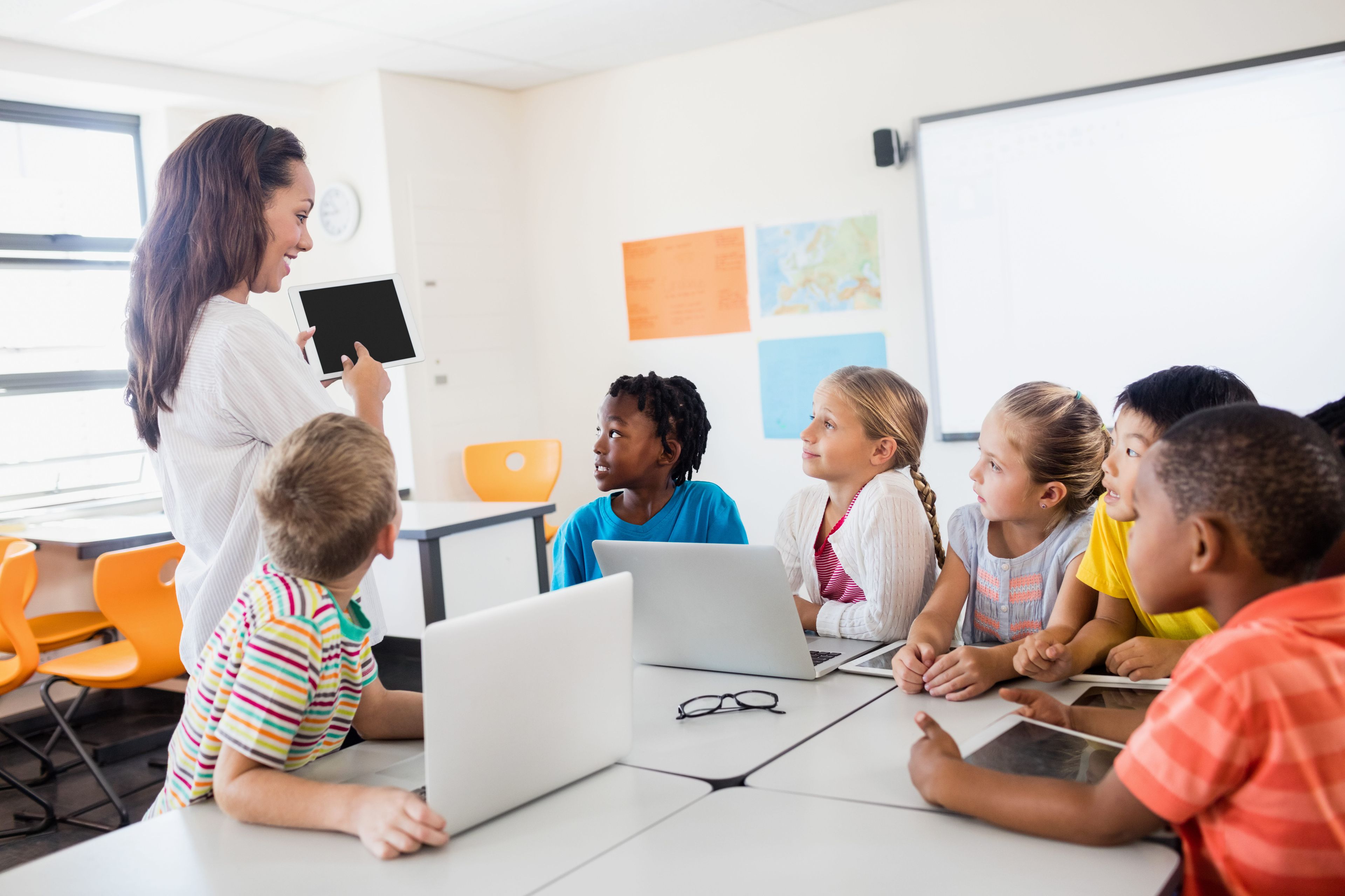 Teacher teaching in a classroom