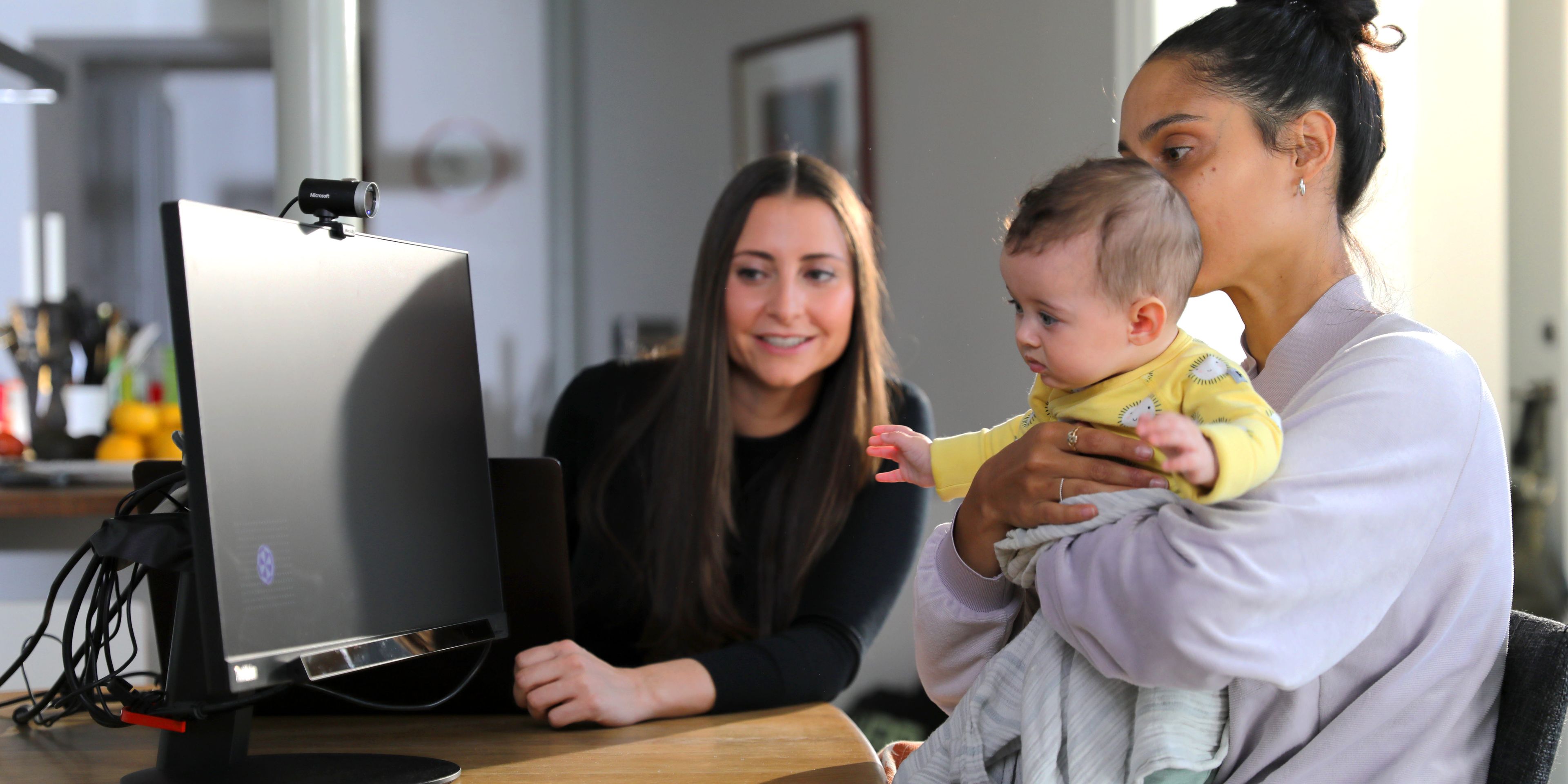 Tobii Pro Fusion eye tracker used to test a baby