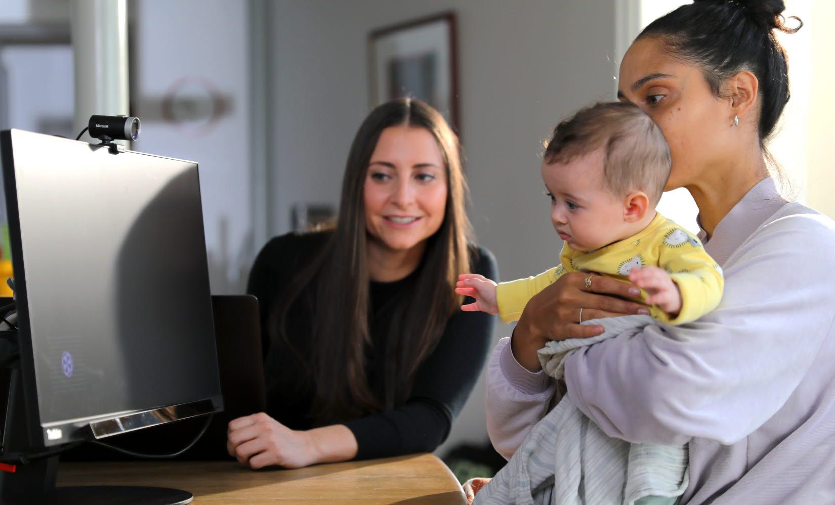 Tobii Pro Fusion eye tracker used to test a baby