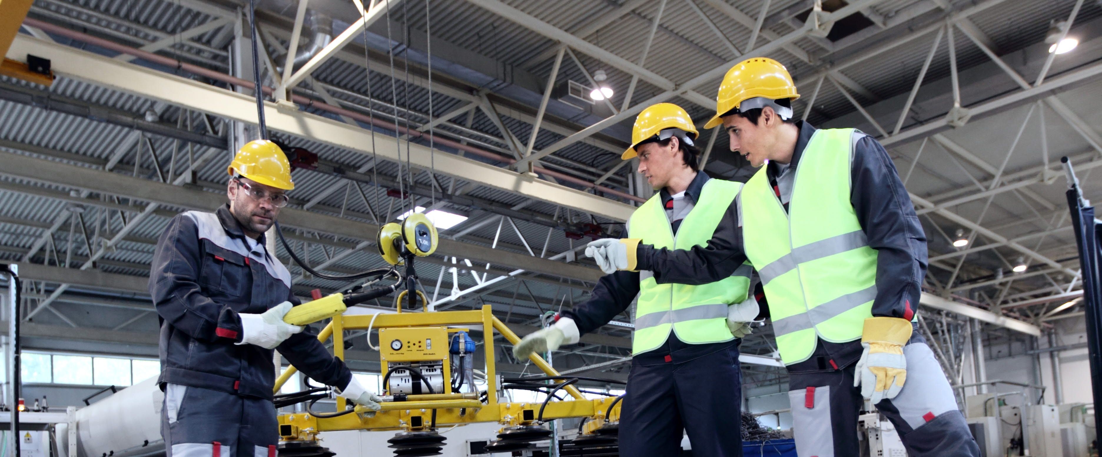 3 men training on the job