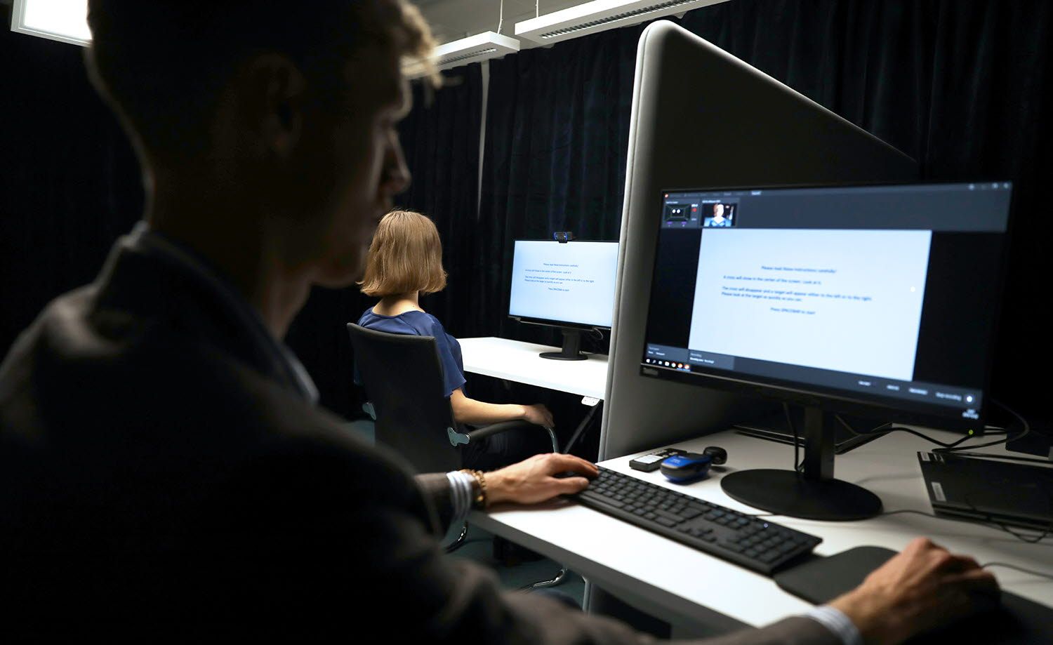 testing in a lab setting with an eye tracker