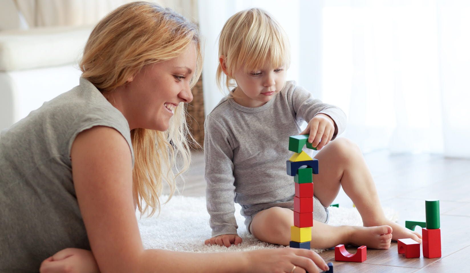 Child playing with blocks