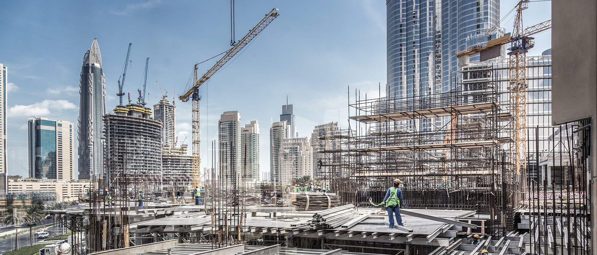 Construction site in a large city