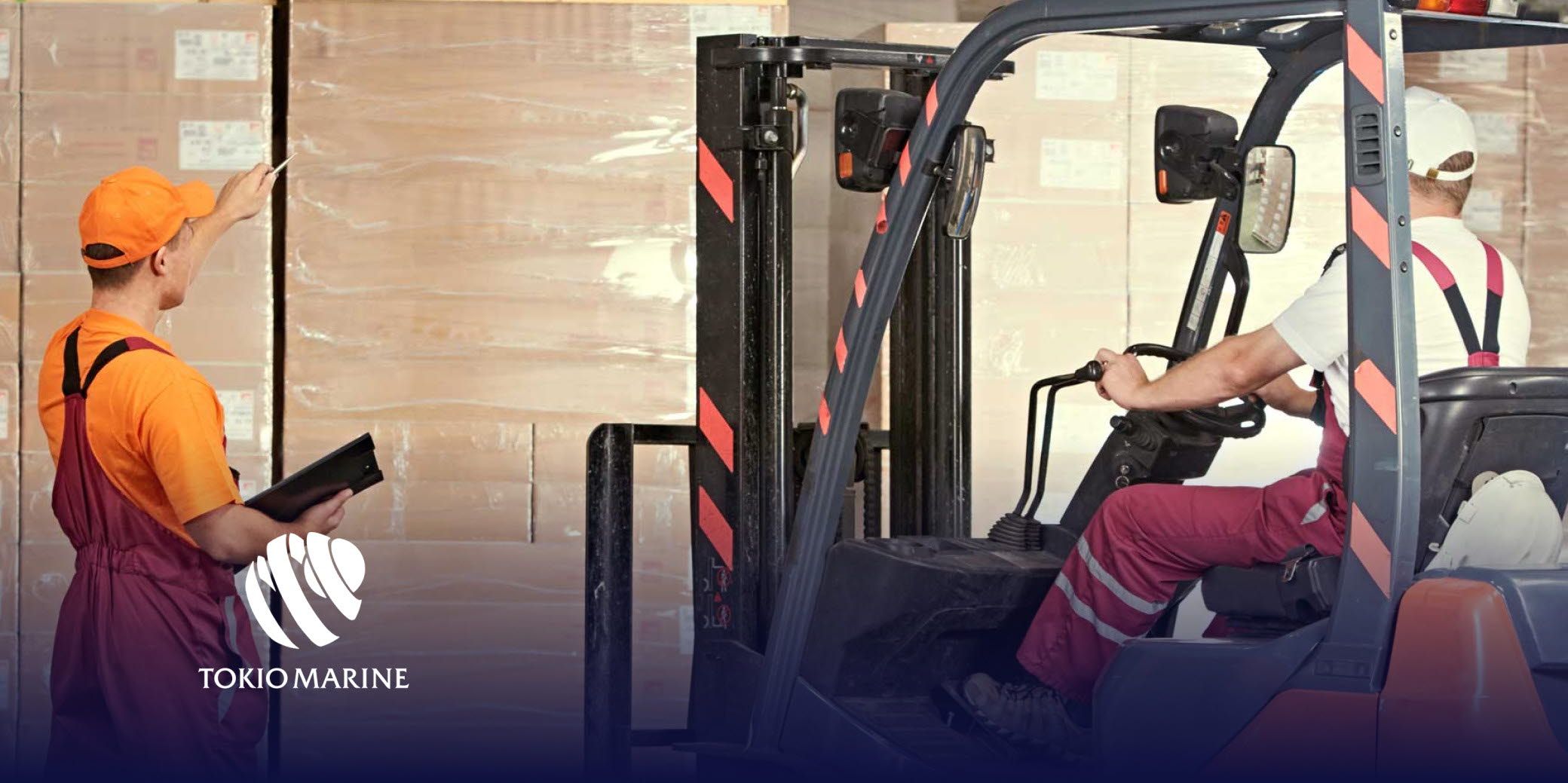 Person operating a forklift