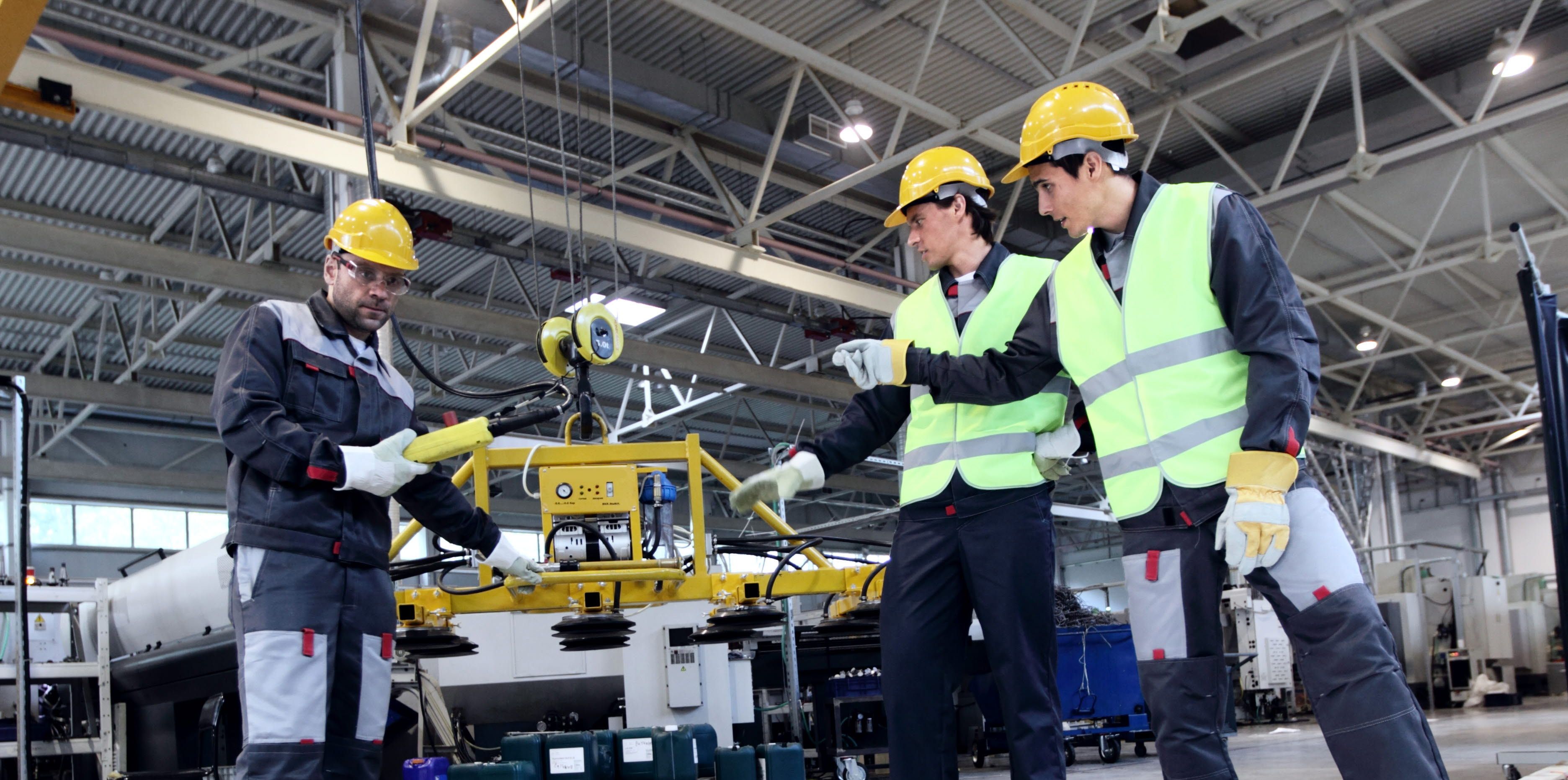 3 men training on the job