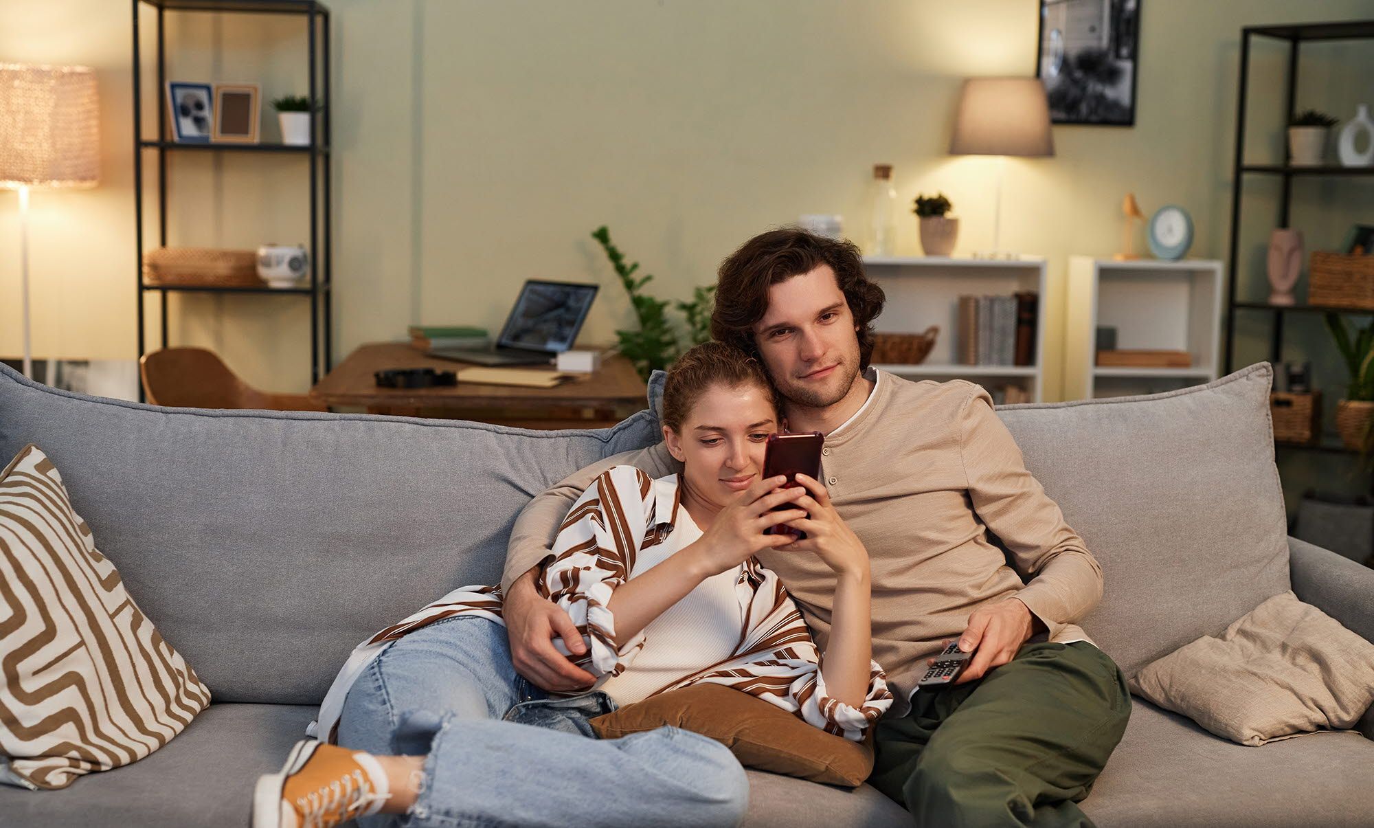 Couple watching TV