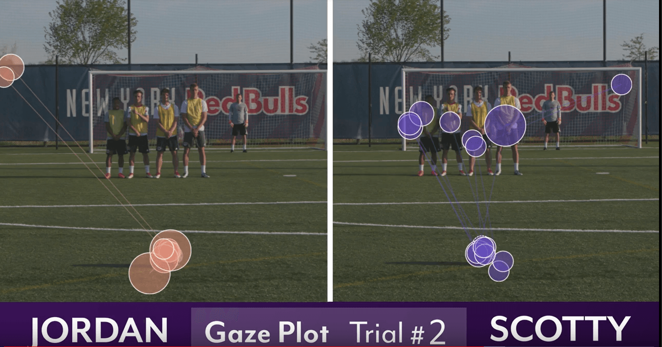 Soccer gaze plot eye tracking